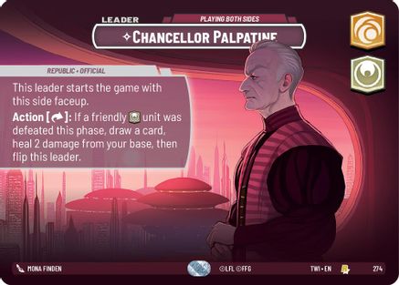 Chancellor Palpatine - Playing Both Sides (Showcase) (274) [Twilight of the Republic] Star Wars: Unlimited Single Disney