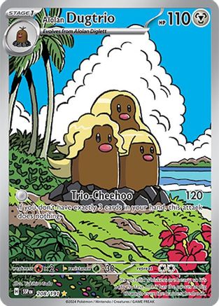 Alolan Dugtrio - 208/191 Holofoil [SV: Surging Sparks] Pokemon Single Pokémon