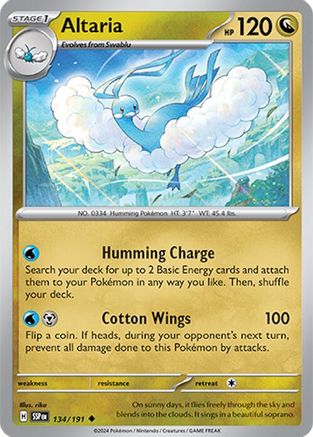 Altaria (134) Reverse Holofoil [SV: Surging Sparks] Pokemon Single Pokémon