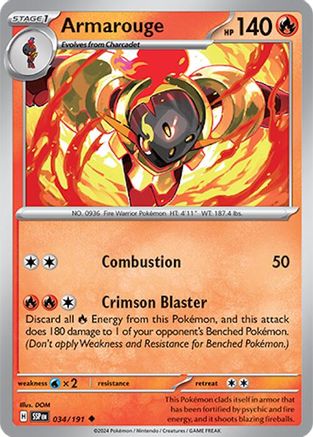 Armarouge (34) Reverse Holofoil [SV: Surging Sparks] Pokemon Single Pokémon