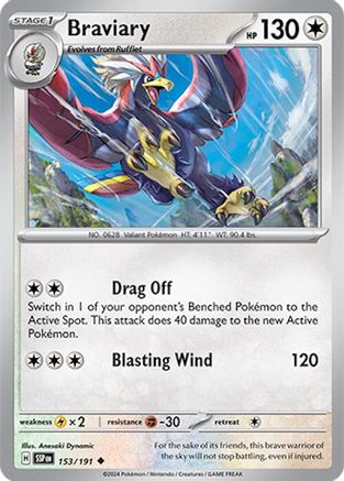 Braviary - 153/191 Reverse Holofoil [SV: Surging Sparks] Pokemon Single Pokémon