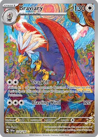 Braviary - 214/191 Holofoil [SV: Surging Sparks] Pokemon Single Pokémon