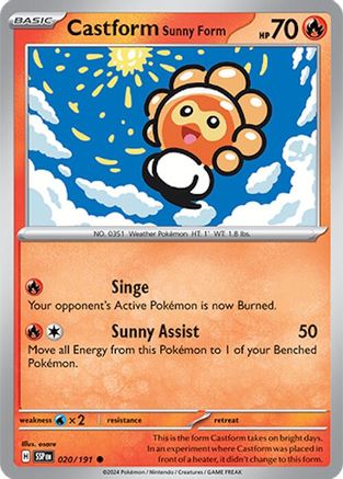 Castform Sunny Form - 020/191 Reverse Holofoil [SV: Surging Sparks] Pokemon Single Pokémon