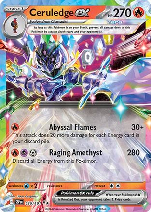 Ceruledge ex (36) Holofoil [SV: Surging Sparks] Pokemon Single Pokémon