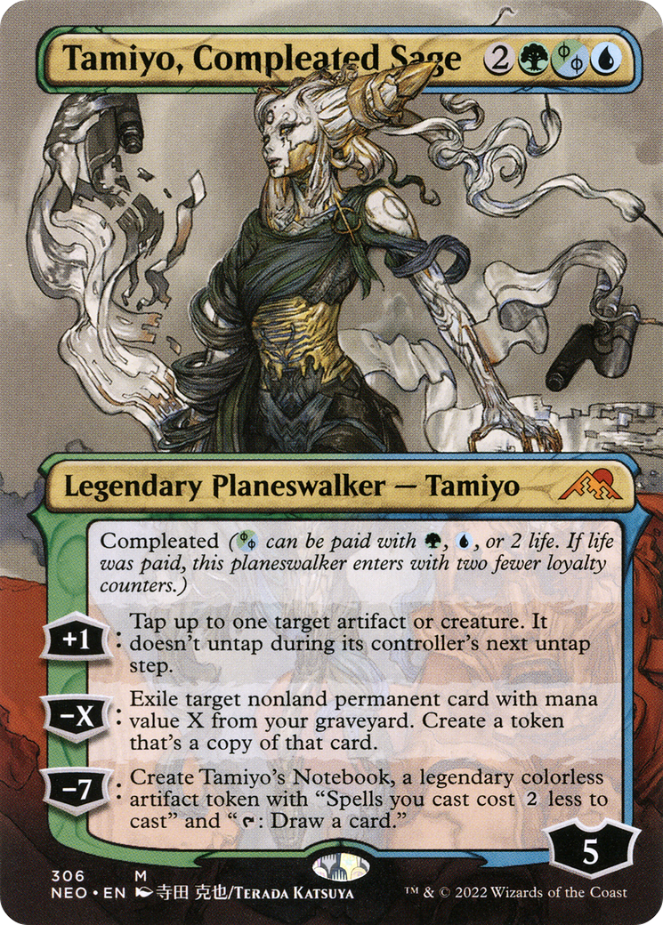 Tamiyo, Compleated Sage (NEO-306) [Kamigawa: Neon Dynasty] (Borderless) MTG Single Wizards of the Coast
