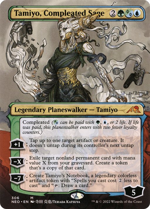 Tamiyo, Compleated Sage (NEO-306) [Kamigawa: Neon Dynasty] (Borderless) MTG Single Wizards of the Coast