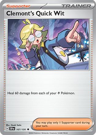 Clemont's Quick Wit - 167/191 [SV: Surging Sparks] Pokemon Single Pokémon