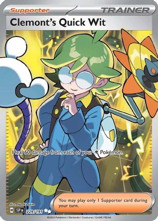 Clemont's Quick Wit - 229/191 Holofoil [SV: Surging Sparks] Pokemon Single Pokémon