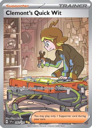 Clemont's Quick Wit - 243/191 Holofoil [SV: Surging Sparks] Pokemon Single Pokémon