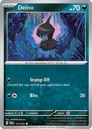 Deino (117) Reverse Holofoil [SV: Surging Sparks] Pokemon Single Pokémon