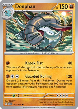 Donphan (103) Reverse Holofoil [SV: Surging Sparks] Pokemon Single Pokémon