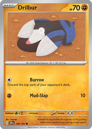 Drilbur (108) Reverse Holofoil [SV: Surging Sparks] Pokemon Single Pokémon