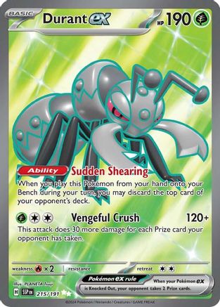 Durant ex - 215/191 Holofoil [SV: Surging Sparks] Pokemon Single Pokémon