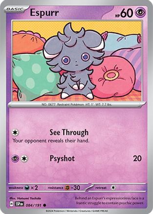 Espurr (84) Reverse Holofoil [SV: Surging Sparks] Pokemon Single Pokémon