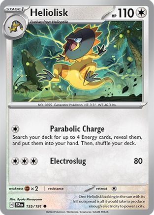 Heliolisk (155) Reverse Holofoil [SV: Surging Sparks] Pokemon Single Pokémon