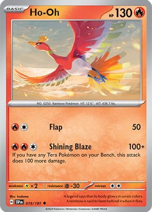 Ho-Oh (19) Reverse Holofoil [SV: Surging Sparks] Pokemon Single Pokémon