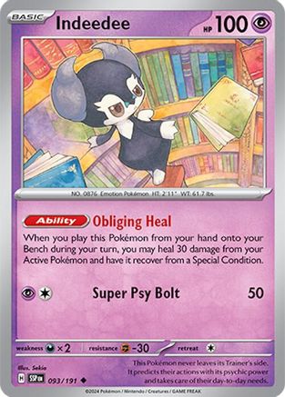 Indeedee (93) Reverse Holofoil [SV: Surging Sparks] Pokemon Single Pokémon