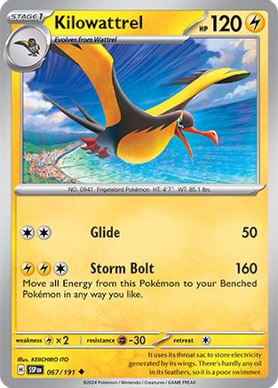 Kilowattrel (67) [SV: Surging Sparks] Pokemon Single Pokémon
