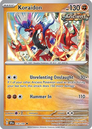 Koraidon (116) Reverse Holofoil [SV: Surging Sparks] Pokemon Single Pokémon