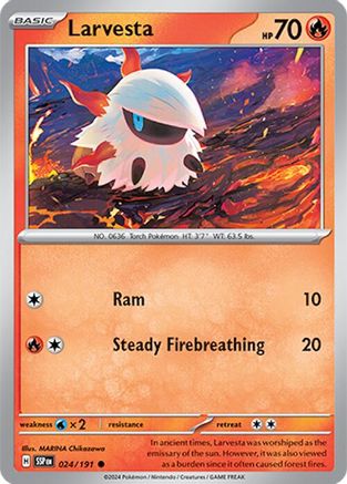 Larvesta - 024/191 Reverse Holofoil [SV: Surging Sparks] Pokemon Single Pokémon