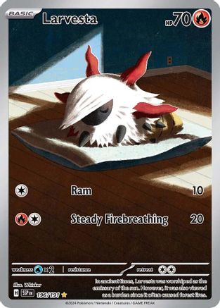 Larvesta - 196/191 Holofoil [SV: Surging Sparks] Pokemon Single Pokémon