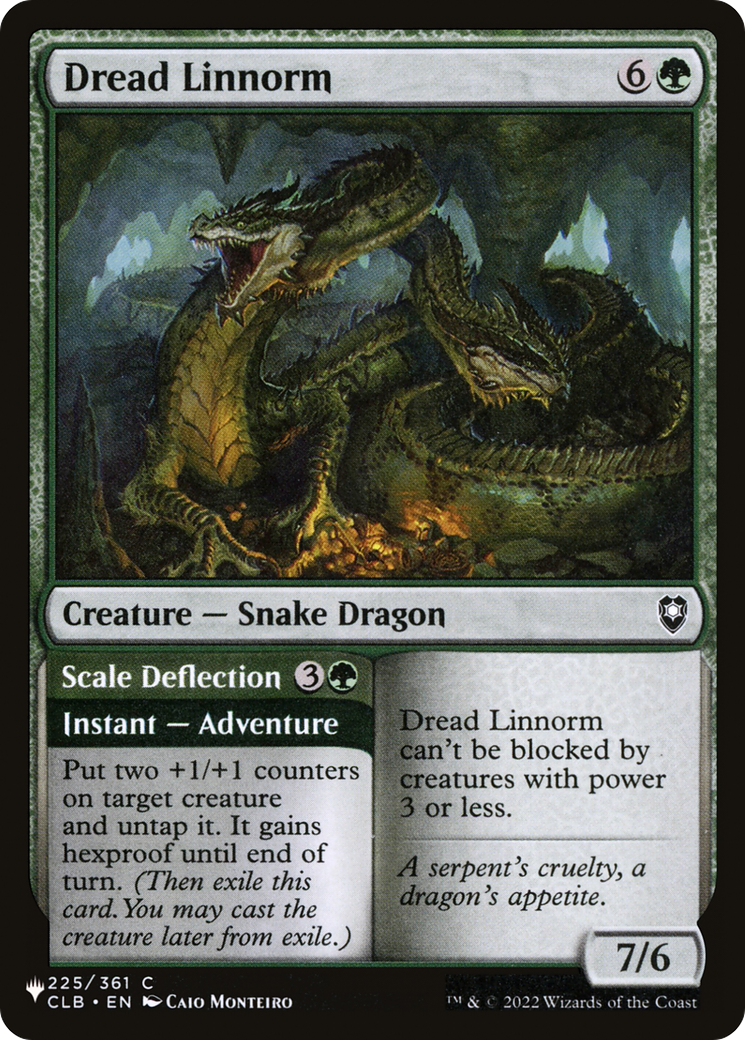 Dread Linnorm // Scale Deflection (LIST-CLB-225) [Mystery Booster] The List MTG Single Wizards of the Coast