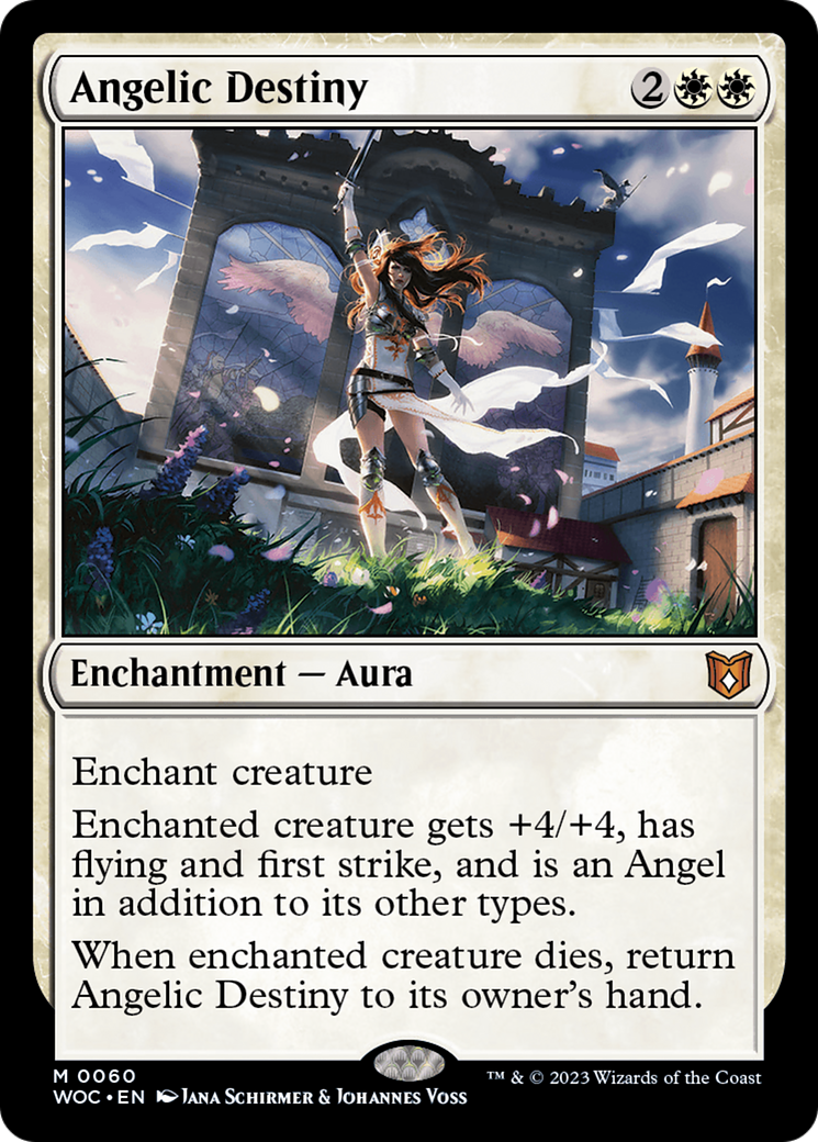 Angelic Destiny (WOC-060) [Wilds of Eldraine Commander] MTG Single Wizards of the Coast
