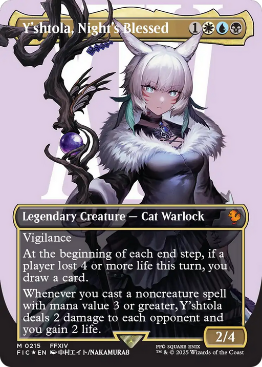 Y'shtola, Night's Blessed (Surge Foil) (FIC-215) [Commander: FINAL FANTASY] (Borderless) Foil MTG Single Wizards of the Coast