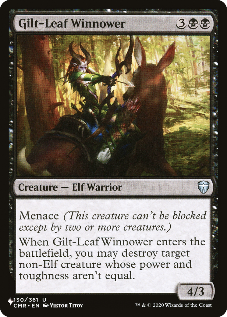 Gilt-Leaf Winnower (LIST-CMR-130) [Mystery Booster] The List MTG Single Wizards of the Coast
