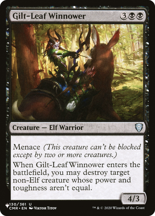 Gilt-Leaf Winnower (LIST-CMR-130) [Mystery Booster] The List MTG Single Wizards of the Coast