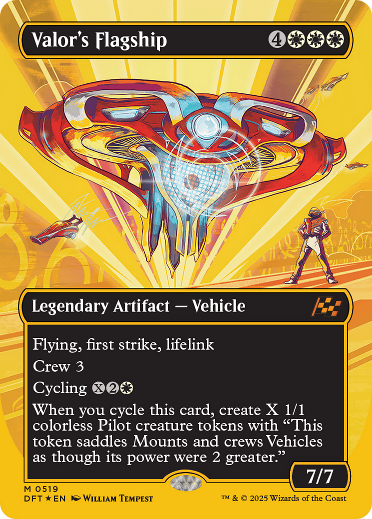 Valor's Flagship (First-Place Foil) (DFT-519) [Aetherdrift] (Borderless) Foil MTG Single Wizards of the Coast