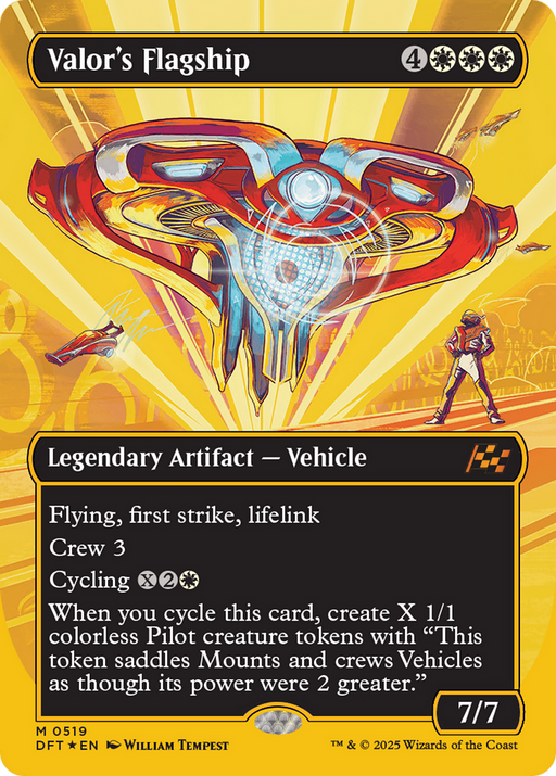 Valor's Flagship (First-Place Foil) (DFT-519) [Aetherdrift] (Borderless) Foil MTG Single Wizards of the Coast