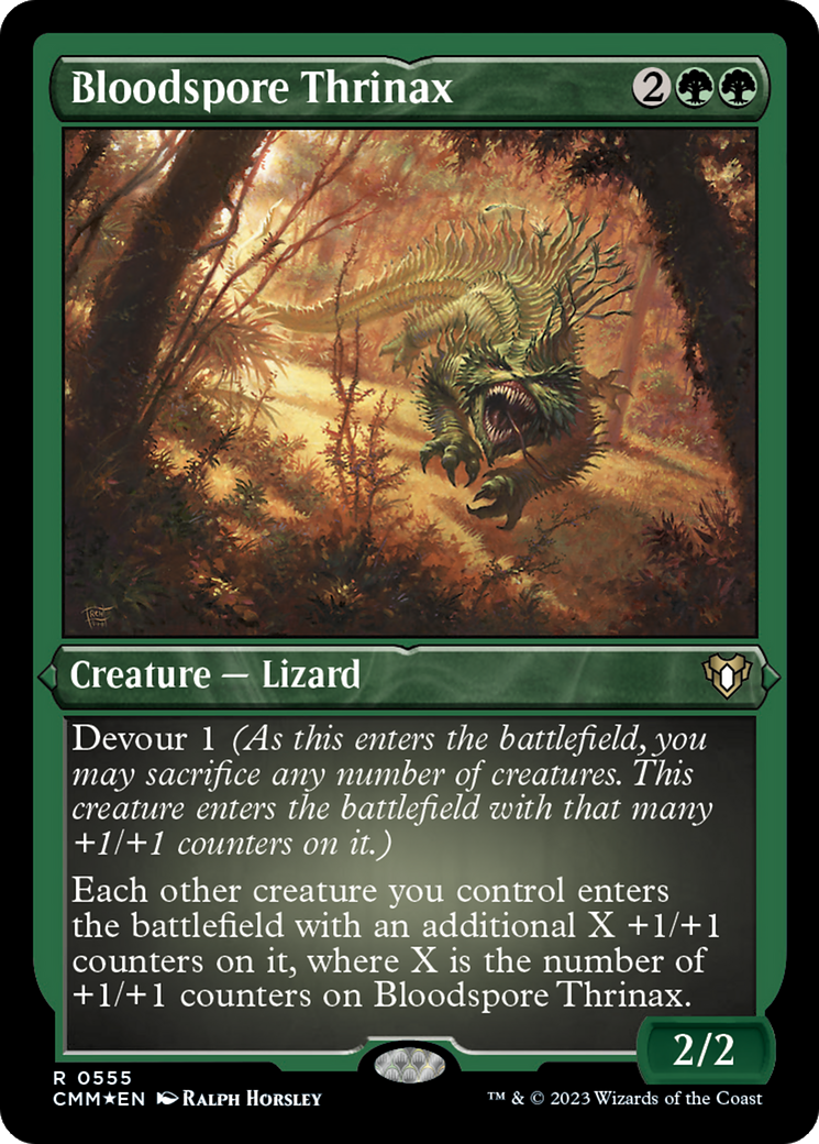 Bloodspore Thrinax (CMM-555) [Commander Masters] Etched Foil MTG Single Wizards of the Coast