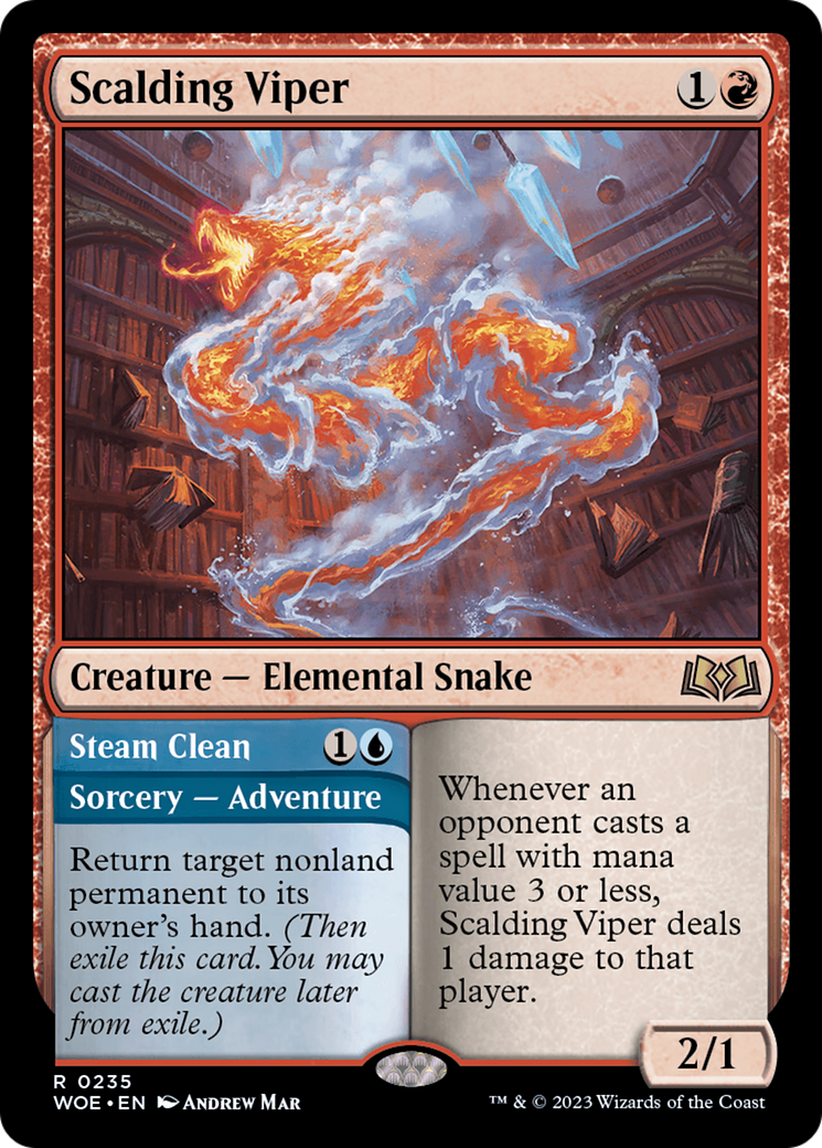 Scalding Viper // Steam Clean (WOE-235) [Wilds of Eldraine] MTG Single Wizards of the Coast