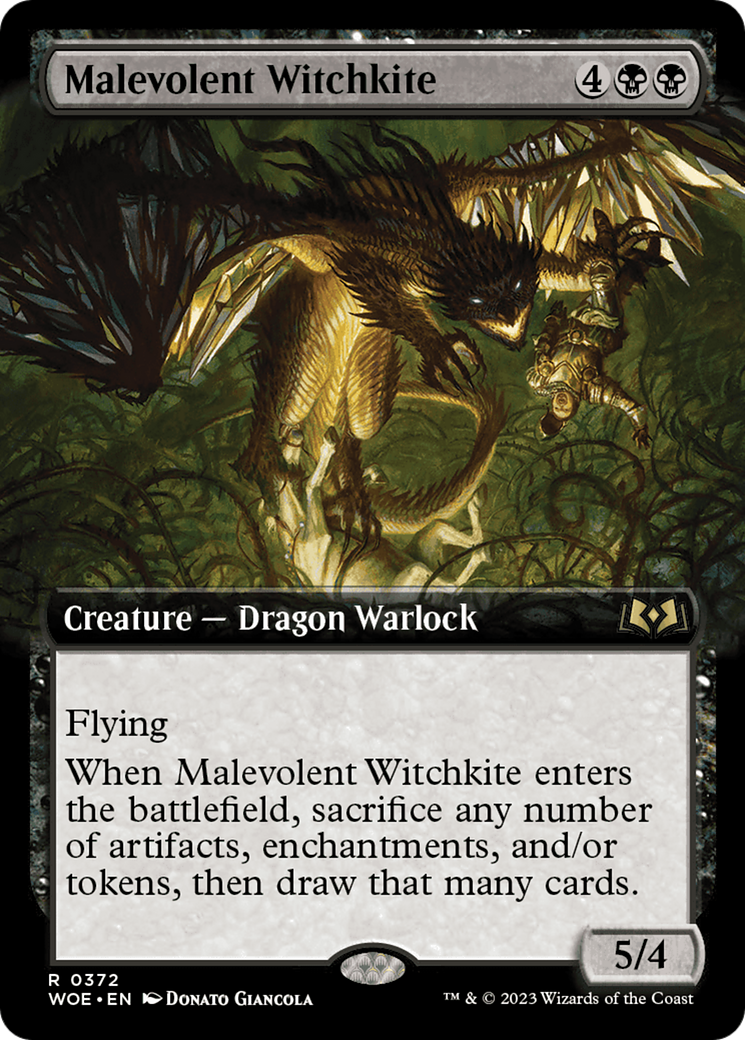 Malevolent Witchkite (WOE-372) [Wilds of Eldraine] (Extended Art) MTG Single Wizards of the Coast