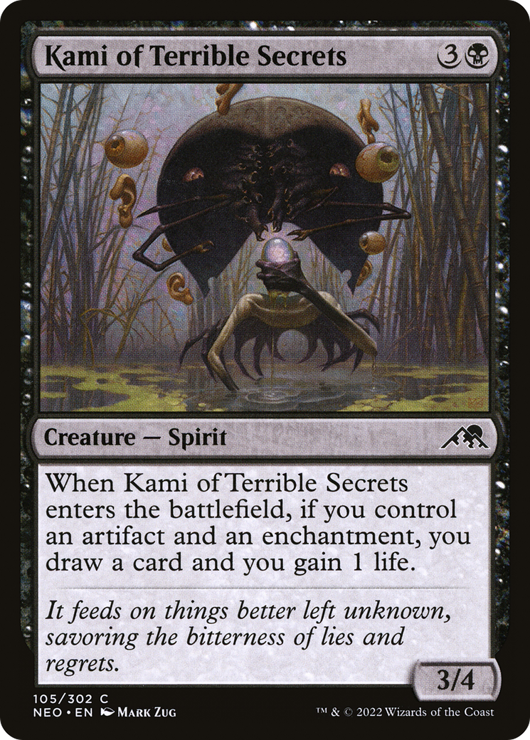 Kami of Terrible Secrets (NEO-105) [Kamigawa: Neon Dynasty] MTG Single Wizards of the Coast