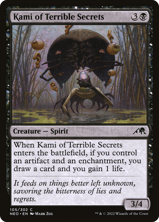 Kami of Terrible Secrets (NEO-105) [Kamigawa: Neon Dynasty] MTG Single Wizards of the Coast