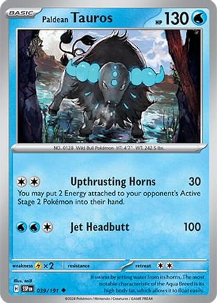 Paldean Tauros - 039/191 Reverse Holofoil [SV: Surging Sparks] Pokemon Single Pokémon