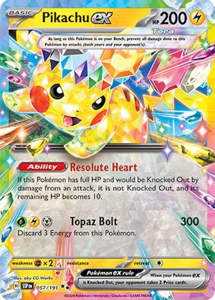 Pikachu ex - 057/191 Holofoil [SV: Surging Sparks] Pokemon Single Pokémon
