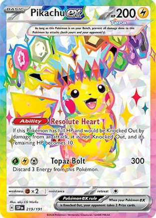 Pikachu ex - 219/191 Holofoil [SV: Surging Sparks] Pokemon Single Pokémon