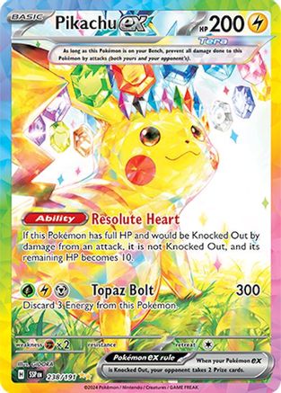 Pikachu ex - 238/191 (238) - [SV: Surging Sparks] Holofoil Pokemon Single Pokémon