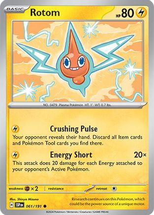 Rotom (61) Reverse Holofoil [SV: Surging Sparks] Pokemon Single Pokémon