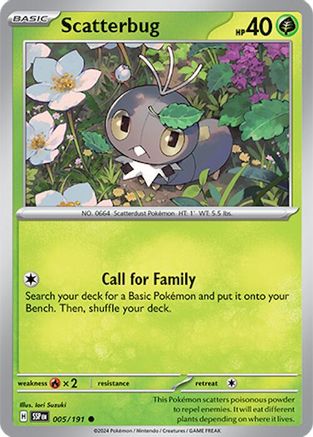 Scatterbug (5) [SV: Surging Sparks] Pokemon Single Pokémon