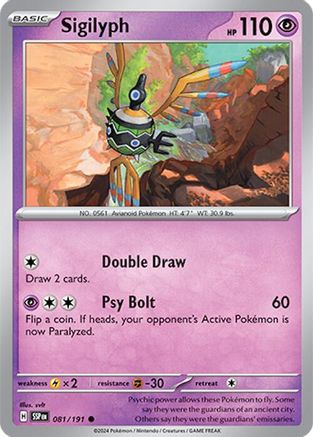 Sigilyph (81) [SV: Surging Sparks] Pokemon Single Pokémon
