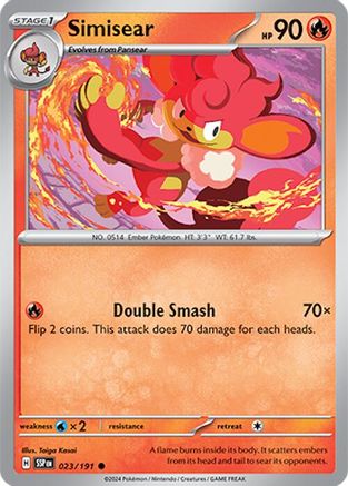 Simisear (23) Reverse Holofoil [SV: Surging Sparks] Pokemon Single Pokémon