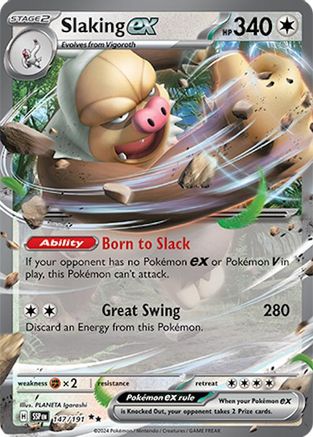 Slaking ex - 147/191 Holofoil [SV: Surging Sparks] Pokemon Single Pokémon