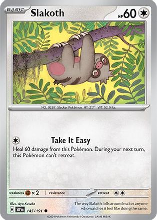 Slakoth - 145/191 Reverse Holofoil [SV: Surging Sparks] Pokemon Single Pokémon