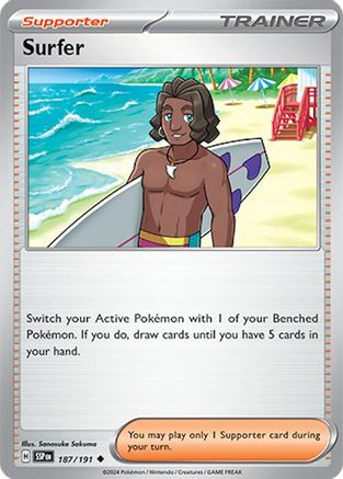 Surfer - 187/191 Reverse Holofoil [SV: Surging Sparks] Pokemon Single Pokémon