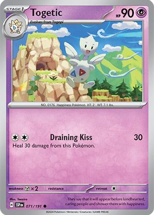 Togetic (71) Reverse Holofoil [SV: Surging Sparks] Pokemon Single Pokémon