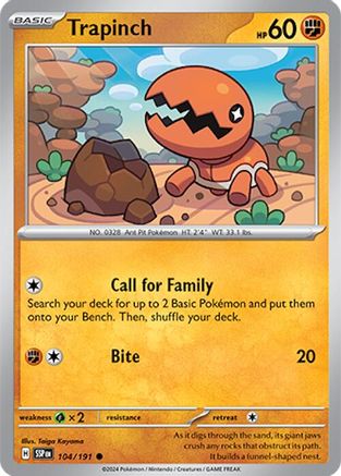 Trapinch (104) Reverse Holofoil [SV: Surging Sparks] Pokemon Single Pokémon
